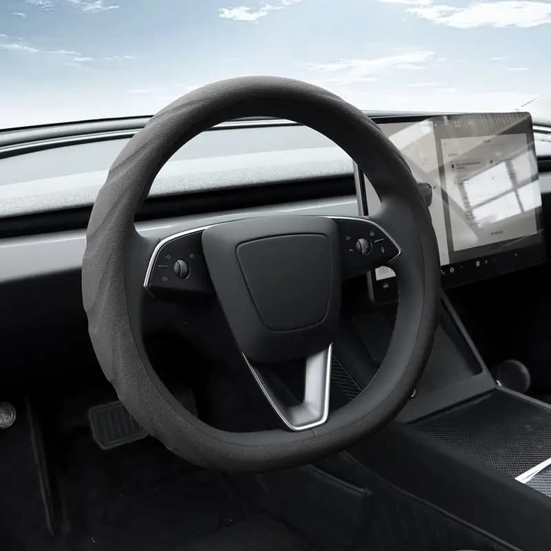 Car Steering Wheel Cover Liquid Silicone Summer Non-Slip Sports Odorless Truck Steering Wheel Cover D-Shaped Round Universal