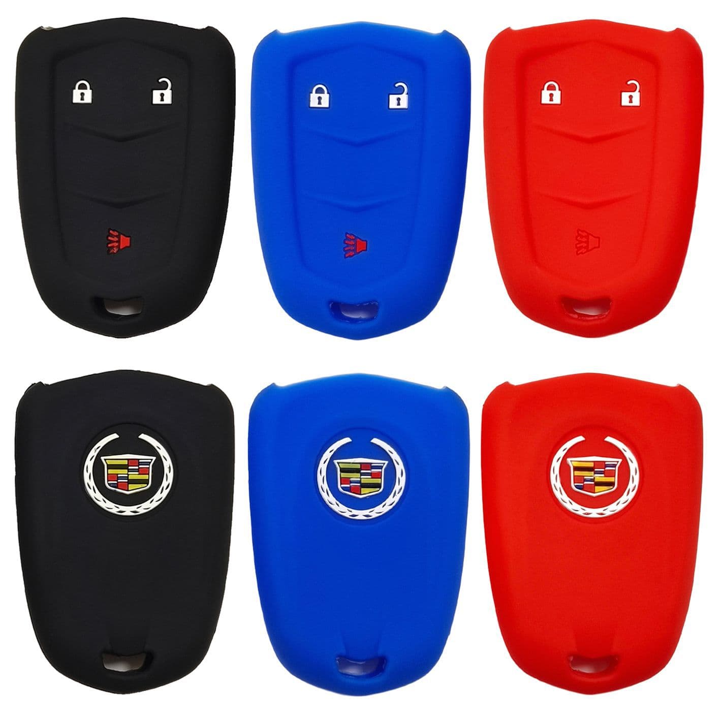 Compatible with Cadillac XT4 Remote 3-Button Car Key Case, Cadillac ATS-L SRS Silicone Key Cover