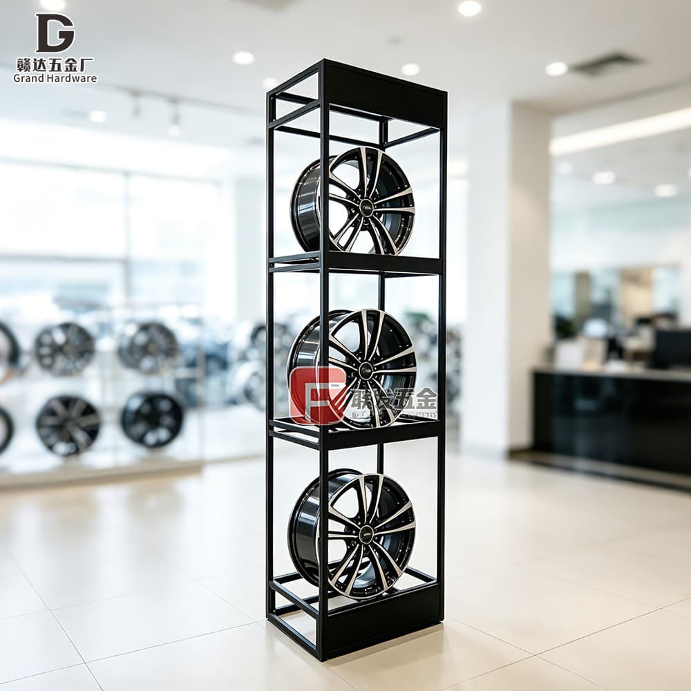 Ganda professionally customizes three-layer hub racks, hub display cabinets, high load-bearing stable display cabinets, display racks