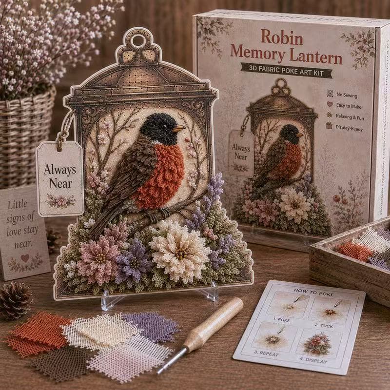 Cross-border creative trend and fashionable new 3D Fabric Poke Art Lantern 3D embroidery lamp set