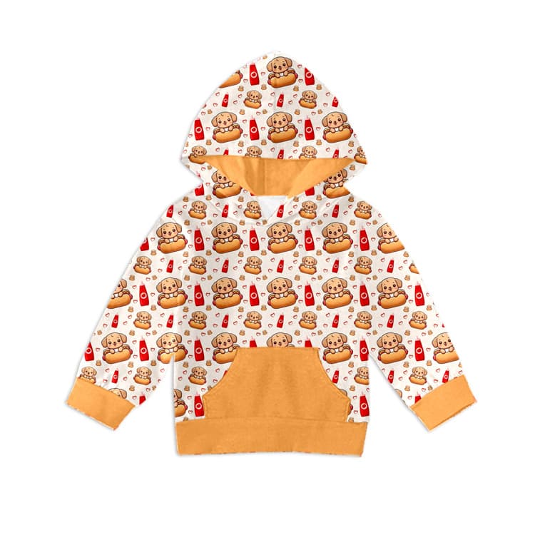 Cross-border wholesale custom autumn children's long-sleeved hooded sweatshirt with digital printing process