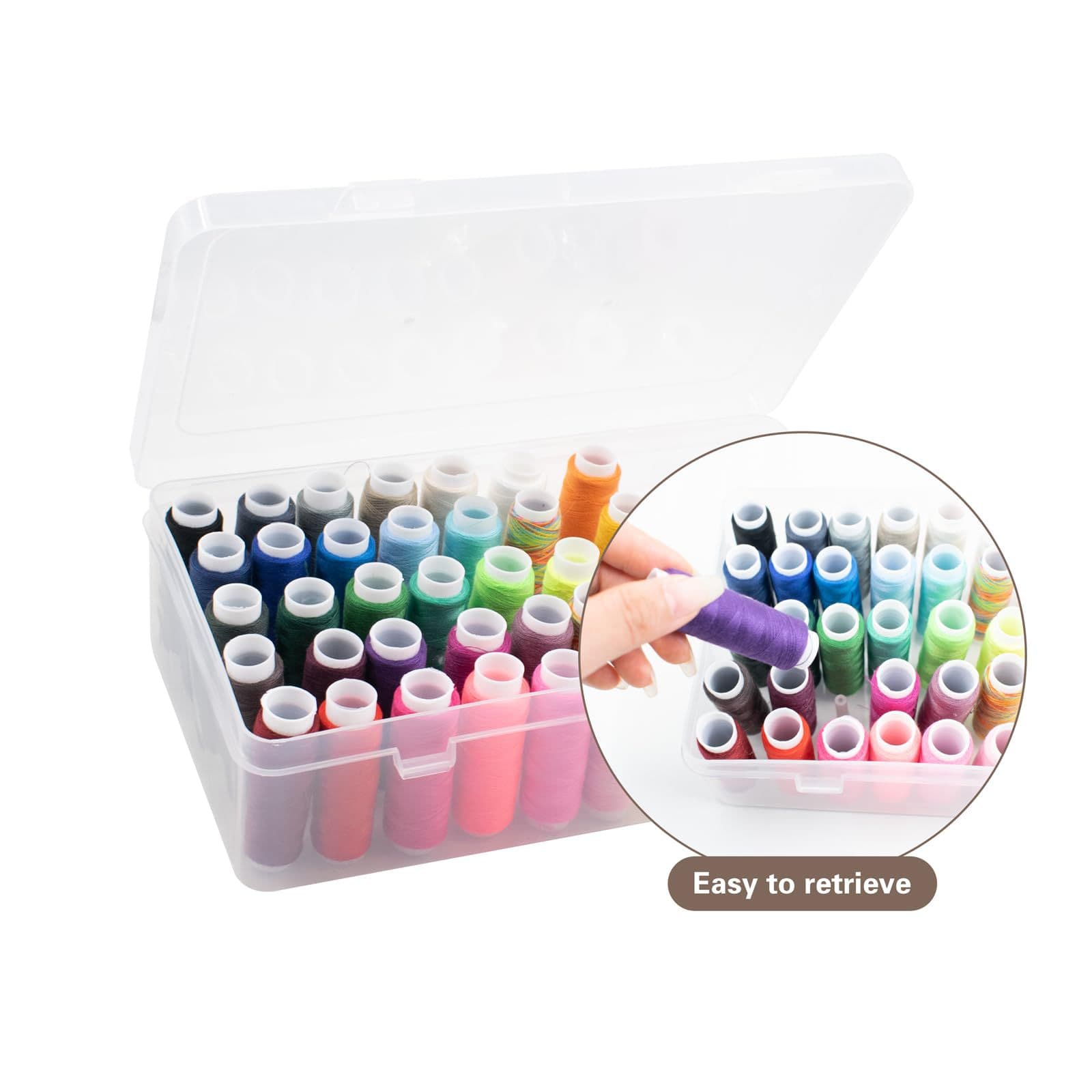 Cross-Border 42-Spool Multi-functional Embroidery Home Thread Storage Box, PP Plastic Special Sewing Tools Desktop Set