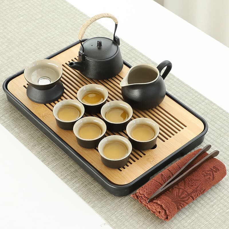Kung Fu Tea Set Home Small Set High-end Light Luxury Living Room Office Reception Tea Tray Brewing Teapot Customizable