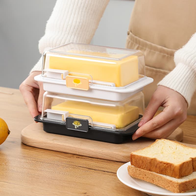 Butter storage box, cutting and portioning container, refrigerator storage box, food-grade frozen cheese slice divider