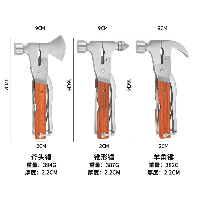 Multi-Functional Outdoor Axe Portable Car Tool Camping Tent Hammer Home Emergency Rescue Hammer