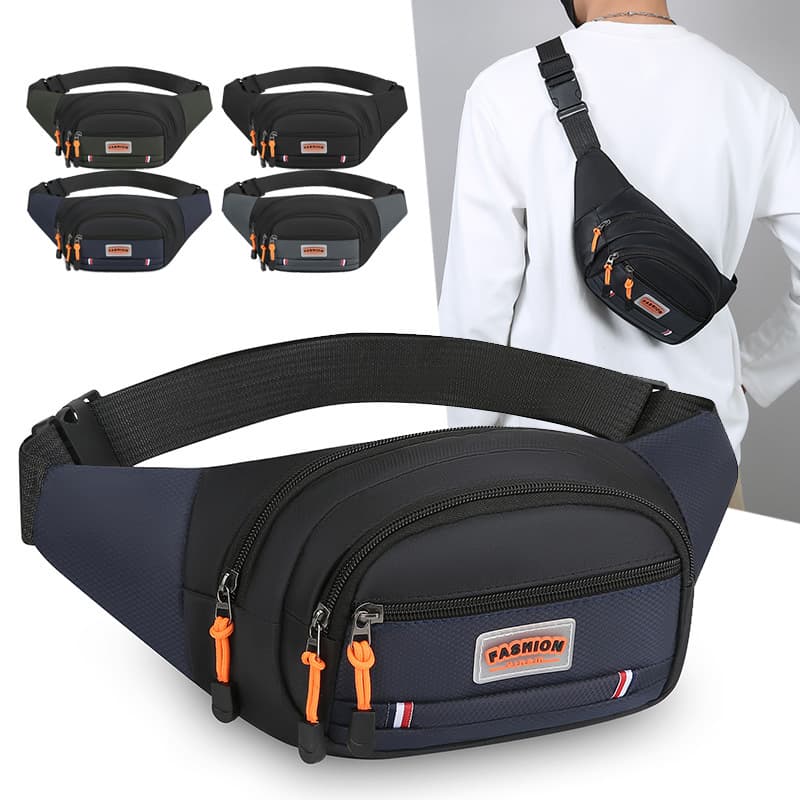 Oxford cloth shoulder bag men's waist bag casual chest bag men and women waterproof outdoor shoulder bag wholesale cycling sports waist bag
