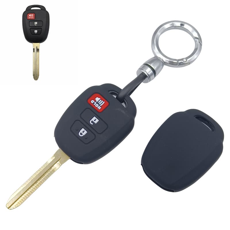 Soft Silicone Protective Case for Toyota Prado RAV4 Key Fob, Compatible with Highlander Camry Corolla Remote
