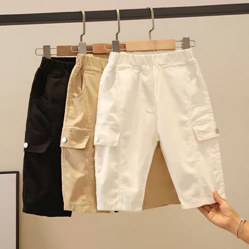 Boys' Shorts 2024 New Summer Lightweight Seven-Point Pants, Boys' Summer Cargo Five-Point Pants