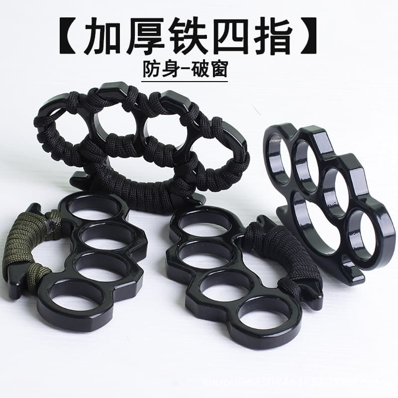 Thickened cast iron knuckle knuckles for self-defense, window breaking hammers, car EDC fist buckles, and hand buckles – new cross-border product.