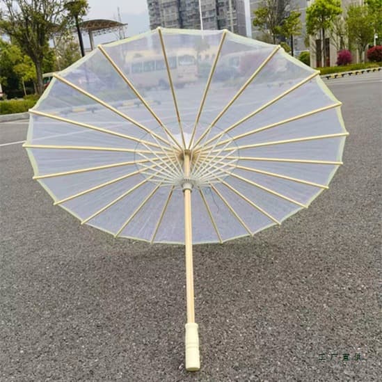 Flowerless Transparent Silk Umbrella for Dai Dance, Performance Props, Runway Shows, Square Dancing, and Classical Oil-Paper Umbrellas