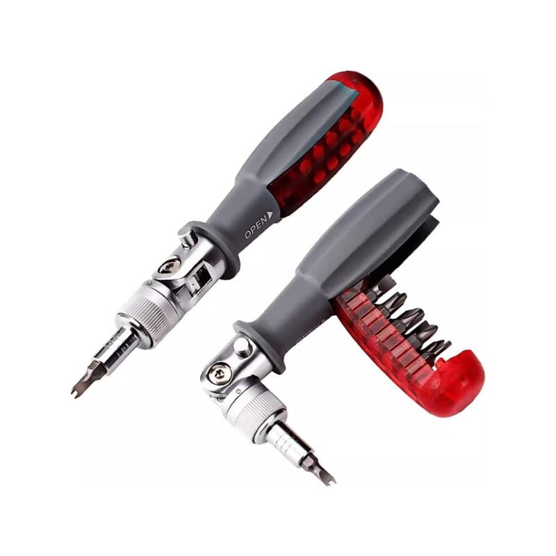 Multi-Function Ratcheting Multi-Angle Screwdriver Set with Cross, Flat, Special, and Torx Bits, German Original Style