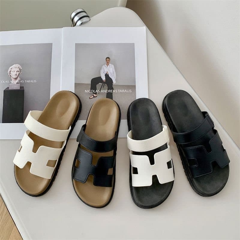 New Fashion Women's Versatile Slide Sandals Summer Non-Slip Casual Sandals One-Strap High-End Uncle Walking Slippers
