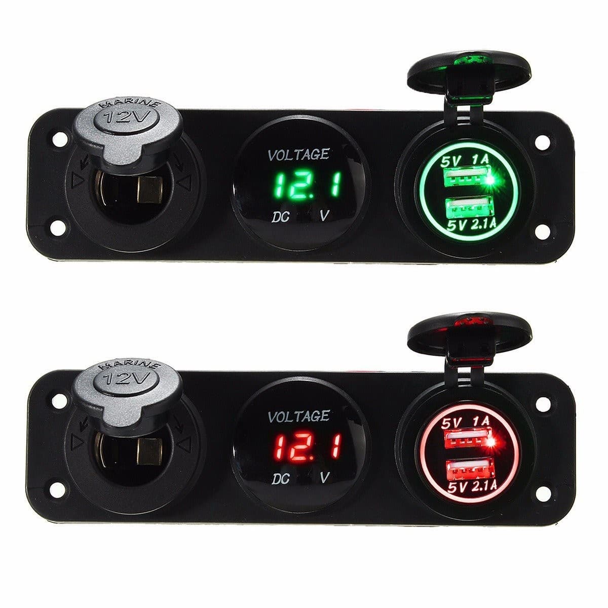 Waterproof Dual QC3.0 USB Power Panel for RV Marine Power Phone Charging Socket
