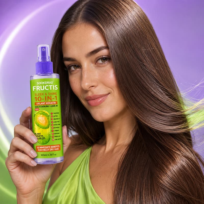 Cross-border Ten-in-One Plant Keratin Argan Oil Leave-in Hair Spray Smooth Shine Repair Dry Frizz