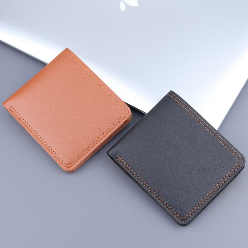 Wholesale Horizontal Wallet for Men, Fashionable Short Pocket Small Leather Wallet, Dollar Bill Holder, Cross-Border E-commerce Men's Wallet