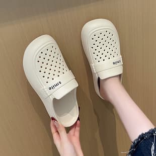 Closed-Toe Nurse Shoes for Women, Summer Outdoor Cool Slippers, Anti-Slip EVA Breathable Hole Slippers, Cloud-like Comfort Women's Clog Shoes