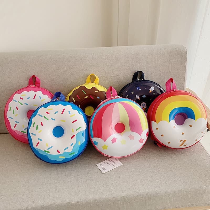 Donut Eggshell Bag Kindergarten Baby Backpack, Cartoon Children's Shoulder Bag Trendy Cute Playful Unisex Backpack