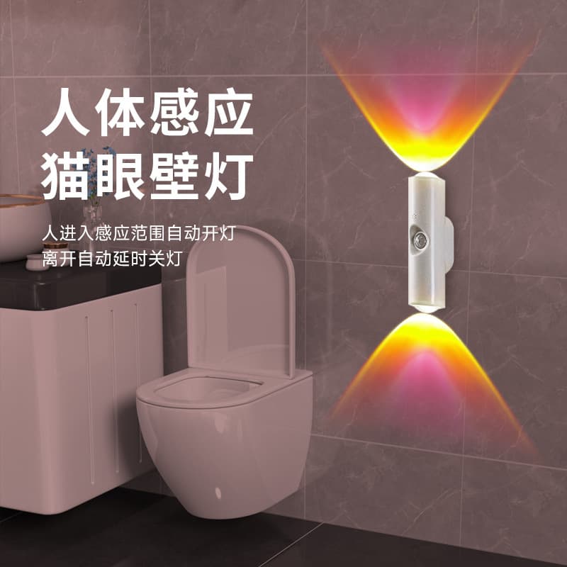 LED night light viral popular ambient wall lamp bedroom bedside premium spot cat eye magnetic human sensor light