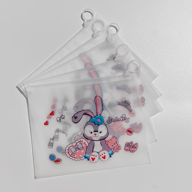 Cartoon Kuromi Clothing Packaging Bag Plastic Small Bag Waterproof Self-Sealing Bag Jewelry Storage Bag Frosted Zipper Bag