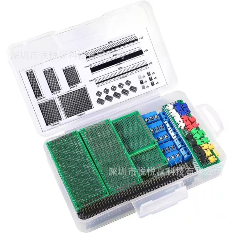 100PCS Double-Sided PCB Board Prototype Kit for DIY, Multiple Sizes Double-Sided Board Set