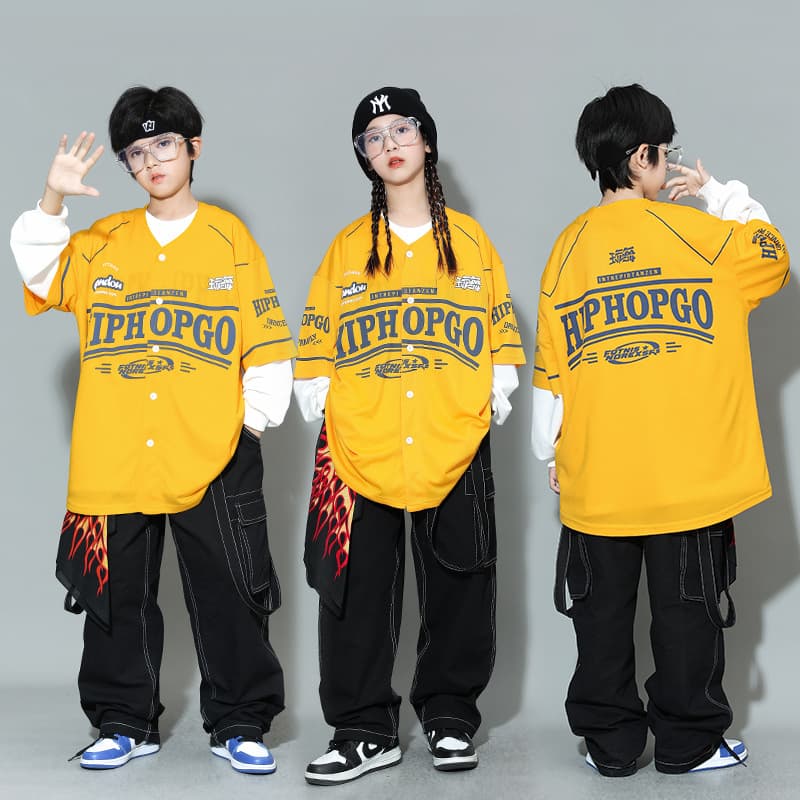 Children's Hip-Hop Fashion Clothing Autumn Winter Hip Hop Vest Set Girls Jazz Dance Boys New Year's Day Costume