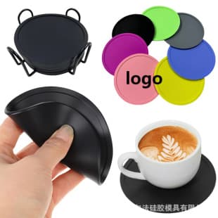 Round Silicone Coaster Simple Anti-Spill Rim Cup Mat Food Grade Non-Slip Heat Insulation Tea Coaster Coffee Pad