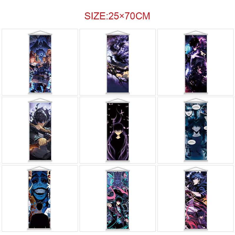 Solo Leveling Anime Cloth Poster Hanging Wall Art Decorative Painting 25x70cm