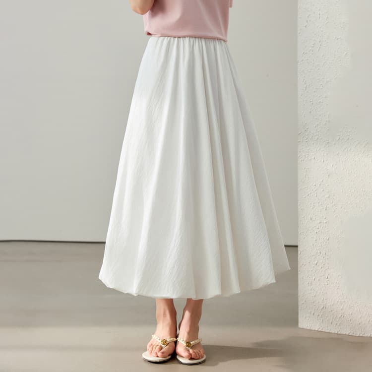 [Cloud bud skirt comfortable elastic waist slimming skirt] Slim and beautiful plus size women's new summer clothing for fat mm