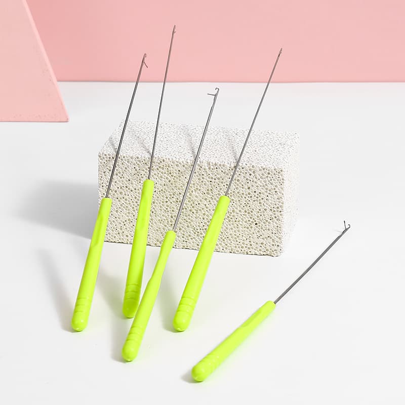 Green Super Long Plastic Handle with Tongue Crochet Sweater Crochet Tool Single Small Crochet Tongue Crochet Wig Crochet