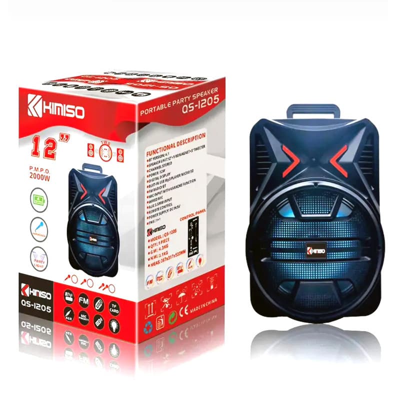 12-inch Outdoor Trolley Bluetooth Speaker Stereo Portable Card Trolley Large Speaker Kimiso