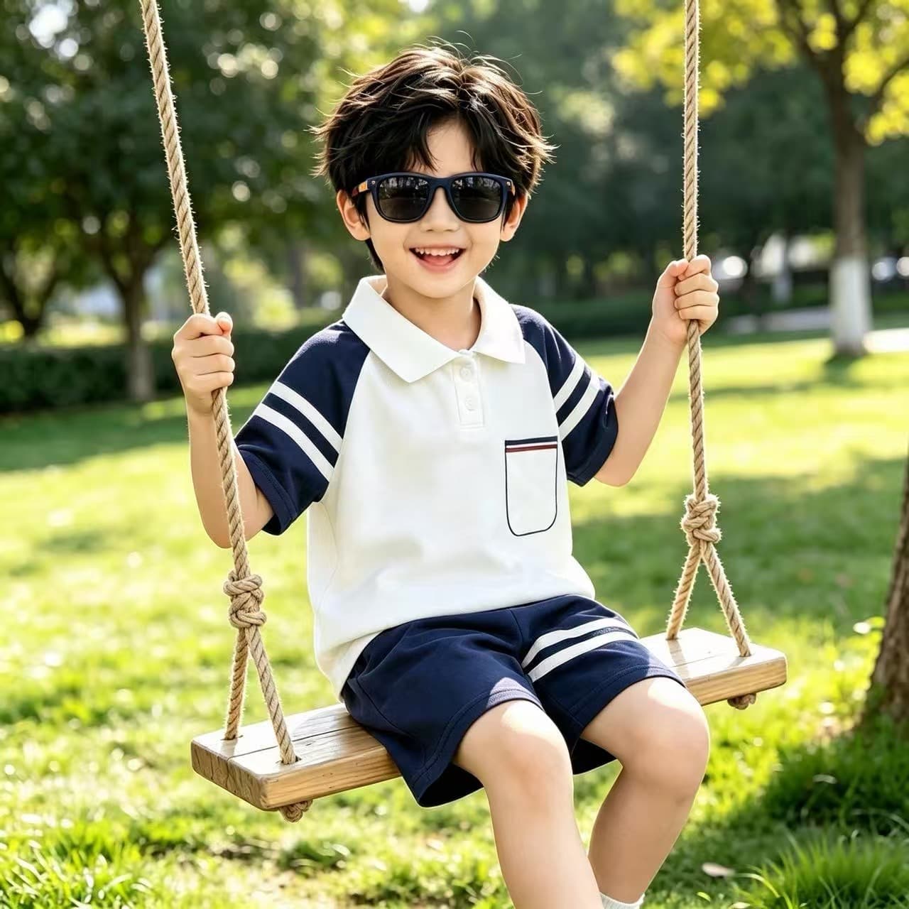 2026 New Children's Short Sleeve Set Striped Girls Boys T-Shirt Summer Baby Infant Clothes Korean Style Kids Clothing