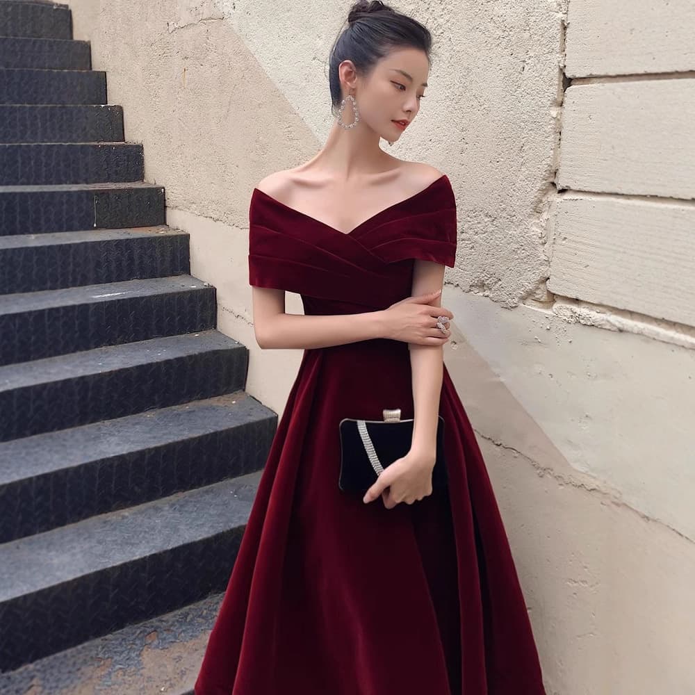Petite Bride Toast Dress Wine Red Plus Size Maternity Cover Belly Wedding Engagement Dress Evening Gown Women Banquet
