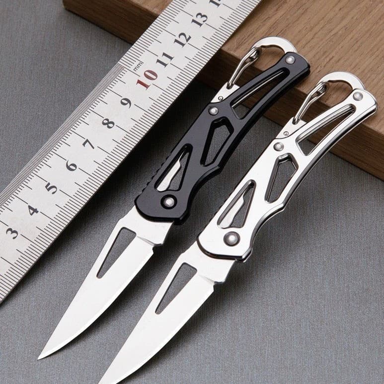 High Hardness Mini Self-Defense Outdoor Knife Stainless Steel Portable Hollow Keychain Fruit Knife Folding Small Knife