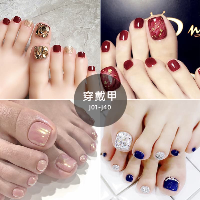 J01-40 Wearable Nail Art False Nail Tips Toe Nails Finished Nail Tips Nail Art Tools Nail Stickers Wholesale