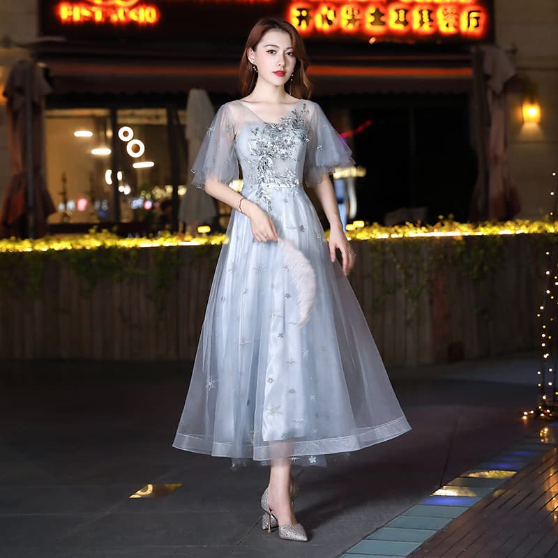 Plus Size Evening Gown for Women 2026 New Summer Host Banquet Slimming Concealing Fat Plus Size Evening Dress