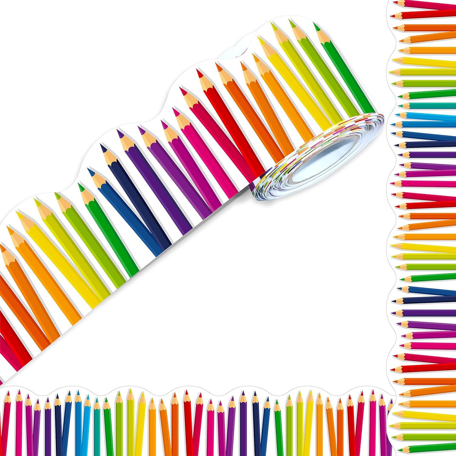 Cross-border Bulletin Board Border Cardstock, Colorful Thickened Long-lasting Decorative Classroom Bulletin Board Sticker Customization