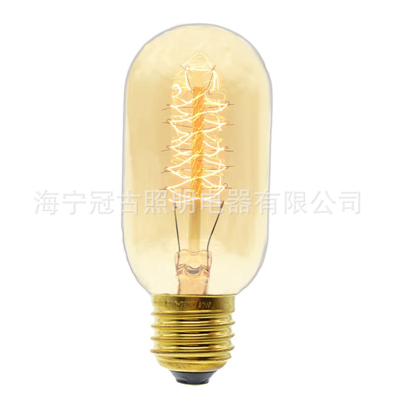T45 Vintage Light Bulb 40W Decorative Edison Tungsten Filament Bulb Retro Silk Filament Bulb 120V 220V