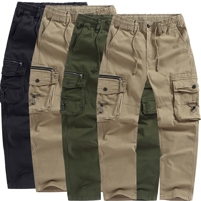 Man's psnts 2025 New Men's Multi-Color Plus Size Long Pants Multi-Pocket Casual Cargo Pants