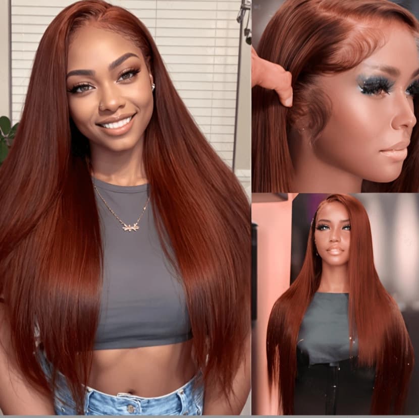 Amazon Cross-Border European and American Fashion Long Straight Wig, Hot-Selling Foreign Trade Front Lace Wig Middle Part Straight Full Wig