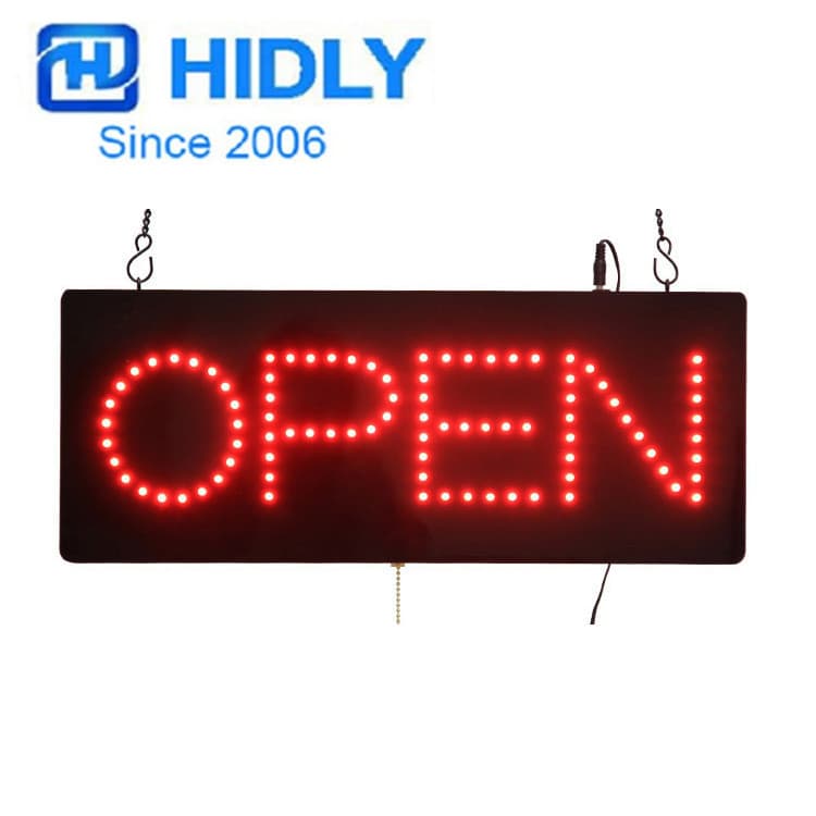 12V Red Low Voltage LED Hanging Electronic Sign Open for Business Sign Manufacturer LED OPEN SIGN