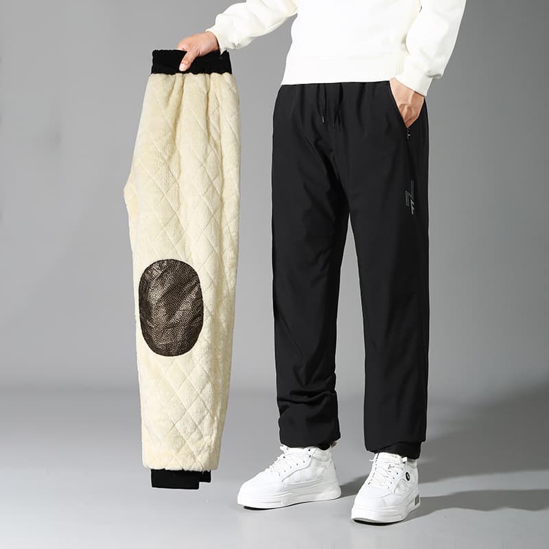 Plus Size Men's Thermal Pants, Fleece Lined, Thick Cotton Pants, Loose Fit, Thick Winter Casual Pants for Men, Suitable for Outerwear