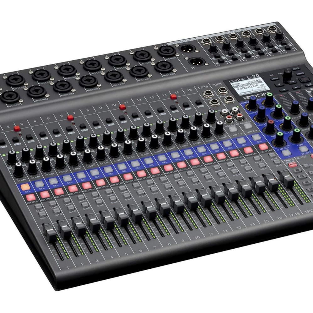ZOOM LIVETRAK L-20 digital mixer mixing multi-track recorder sound card