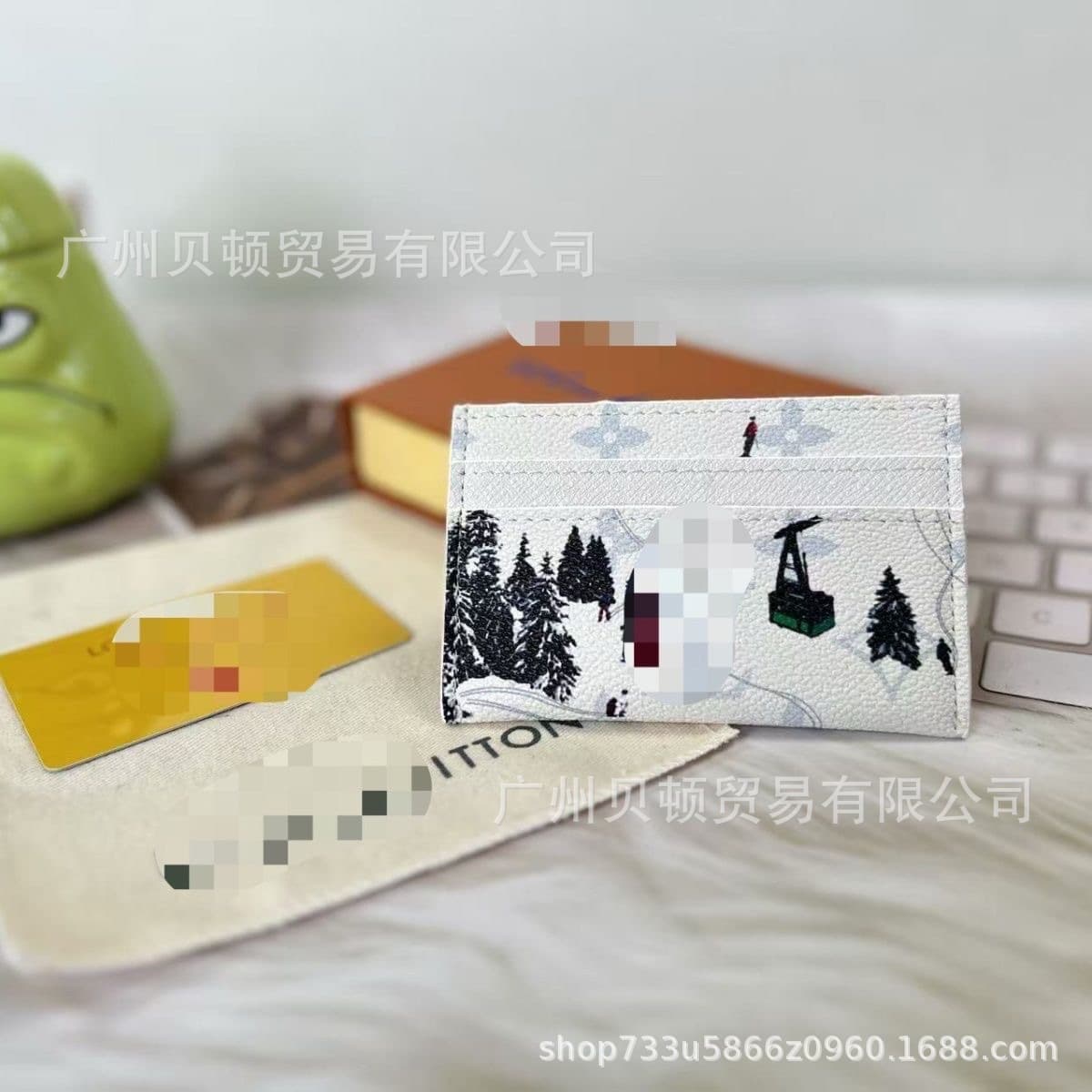 Cross-border Card Holder Ski Graffiti European and American Card Sleeve ID Card Holder Credit Card Multi-slot Business Card Wallet Card Case
