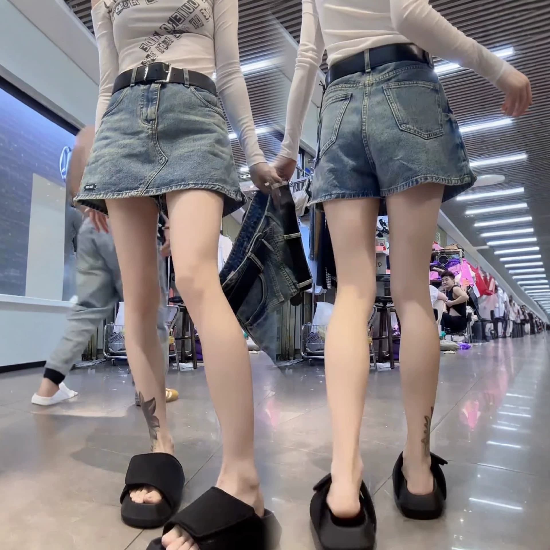 Summer super popular pants 2026 new denim skirt pants wide leg pants summer thin outer skirt skirt pants shorts
