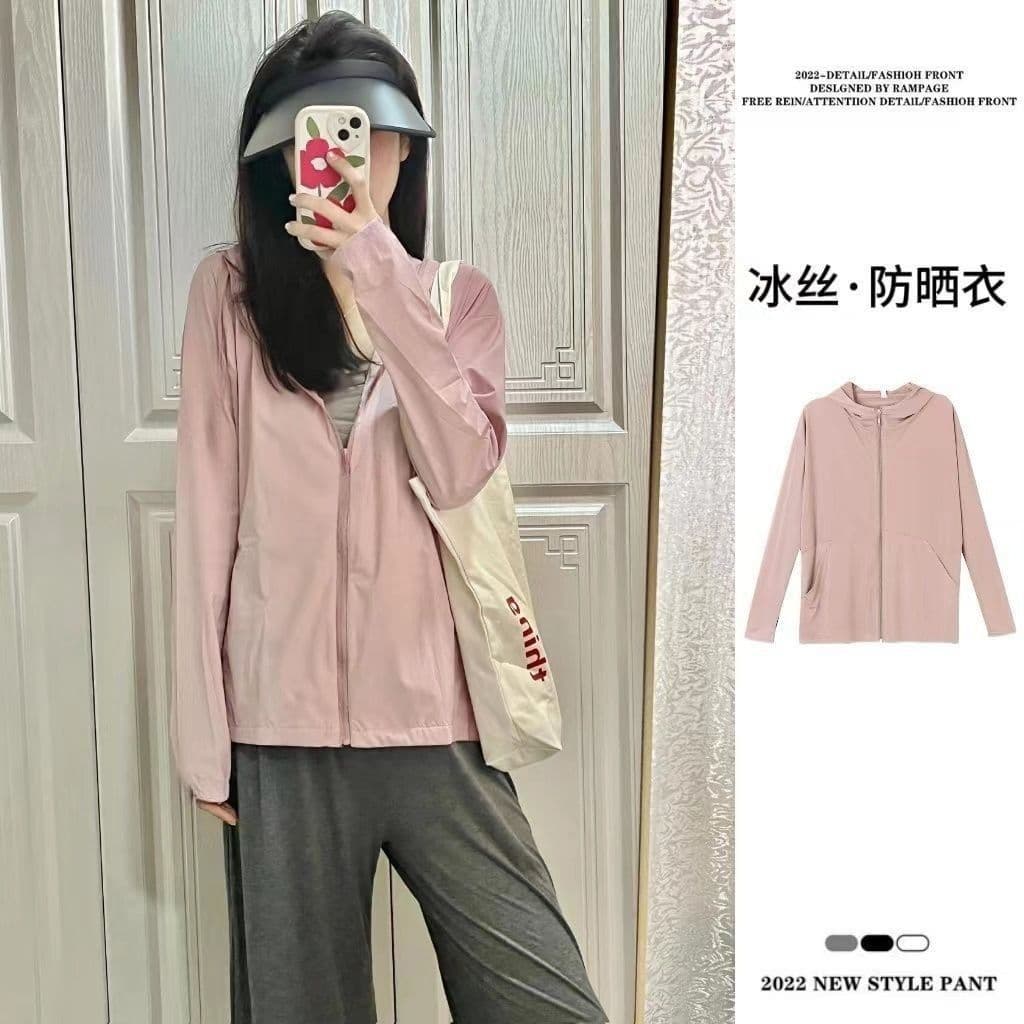 Summer Anti-UV Jacket for Women Gray Ice Silk Sun Protection Clothing for Women to Wear 2025 New Style Light, Breathable and Simple