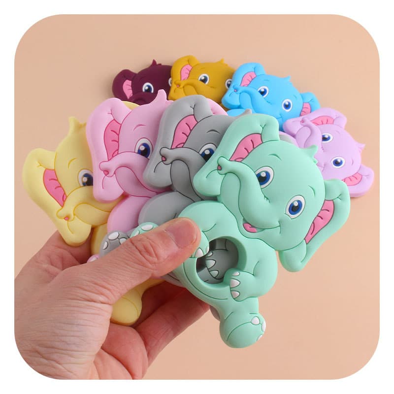Creative DIY Baby Supplies New Cartoon Silicone Elephant Toy Teether for Baby Biting and Teeth Grinding