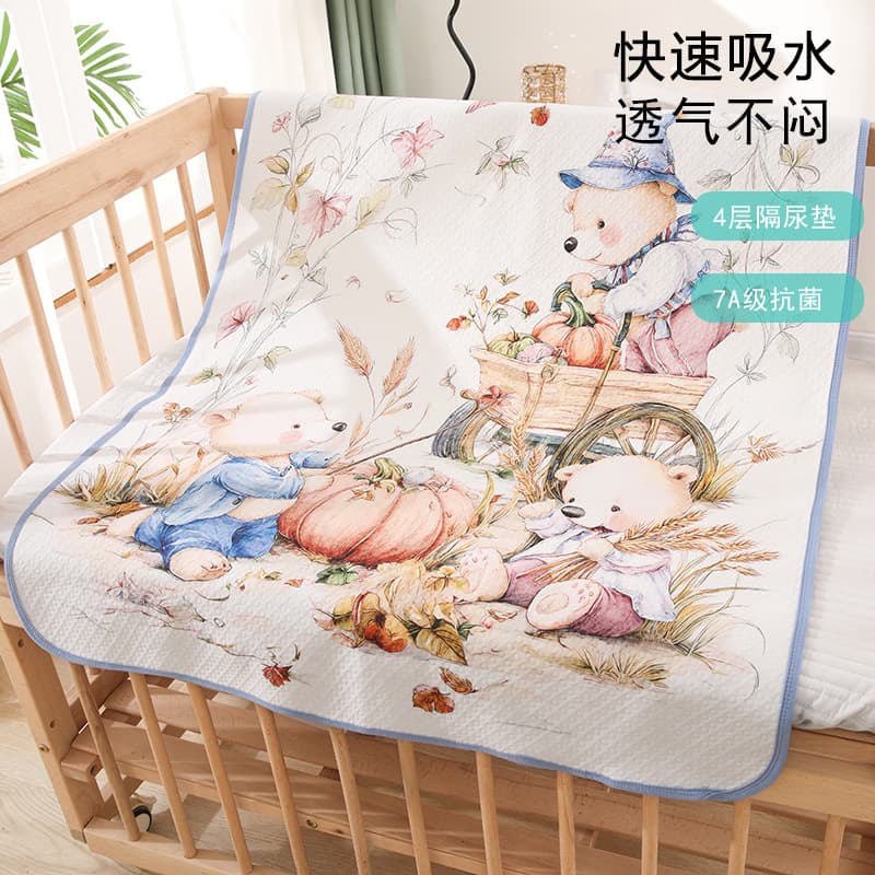 Baby Waterproof Washable Changing Pad Large Size Breathable Cotton Pad for Kids Diaper-Free Period