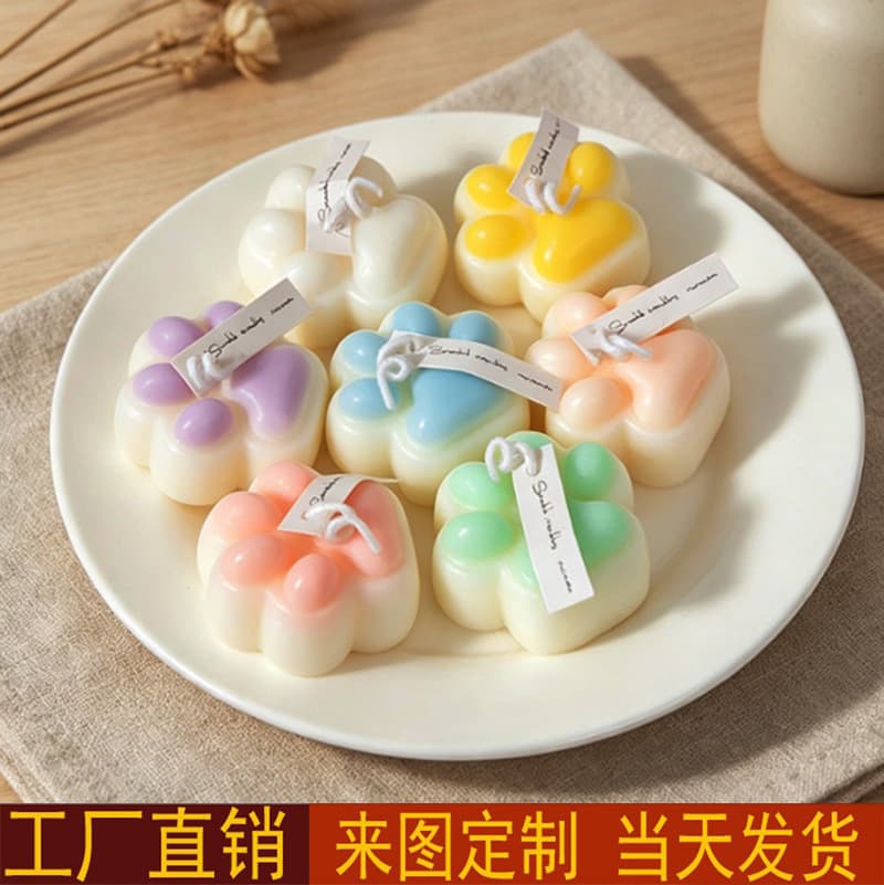 Cross-border Creative Cat Paw Smokeless Aromatherapy Candle, Cute Romantic Scented Gift, Niche Present, Simulated Shape Wax