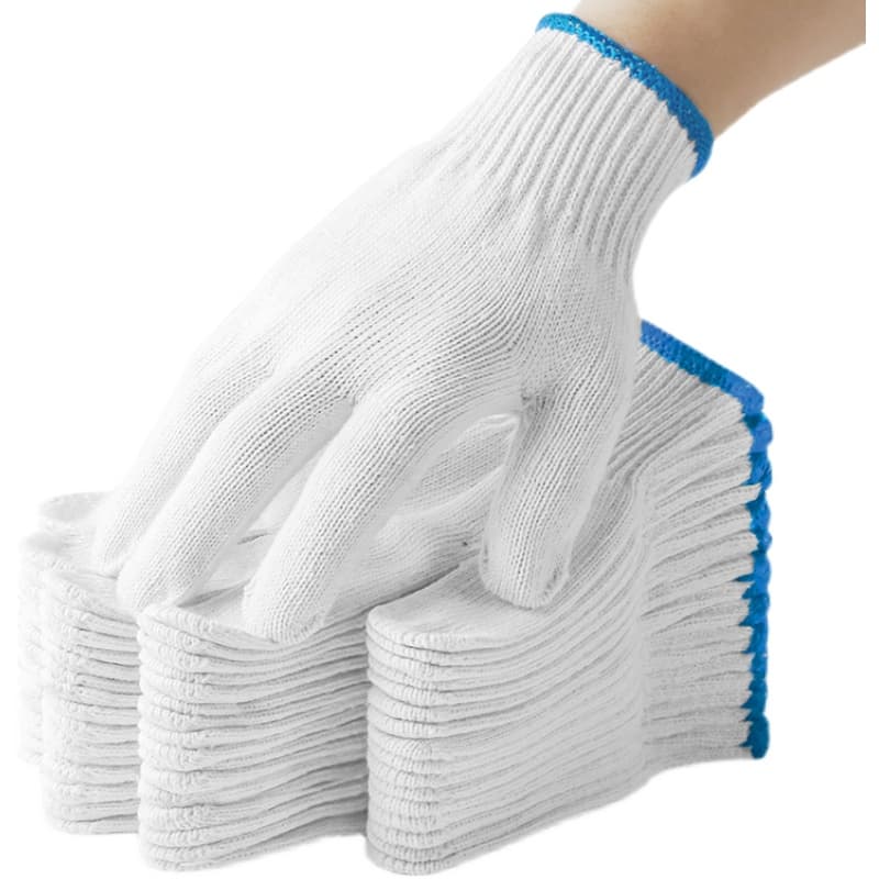 Cotton gauze gloves labor protection wear-resistant work thickened non-slip pure white gauze gloves labor breathable gloves men's construction site work