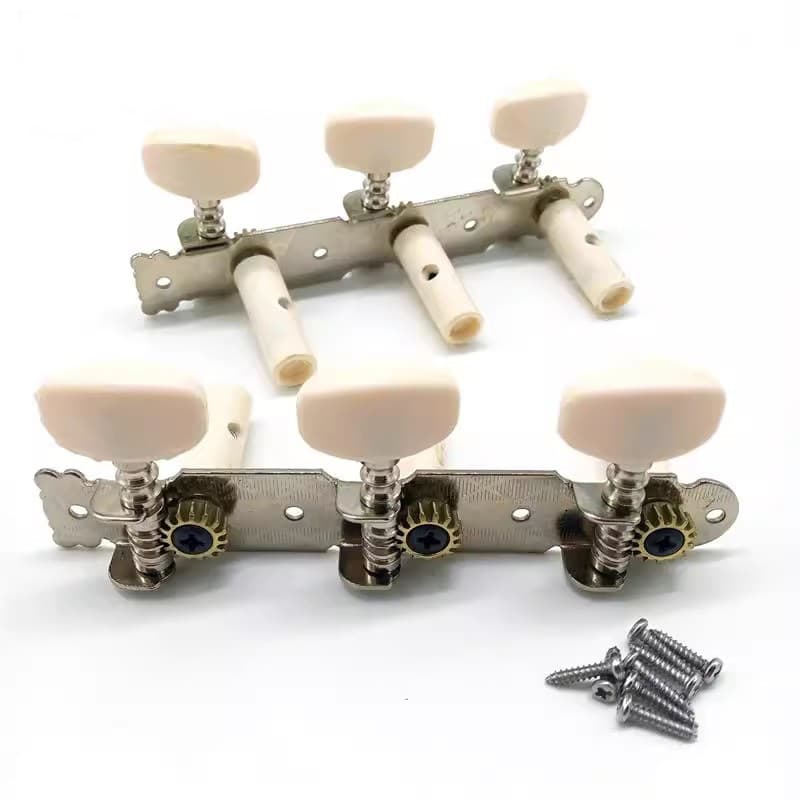 Classical guitar tuners, triple tuners, guitar string alignment knob, upper tuner, square head plastic column